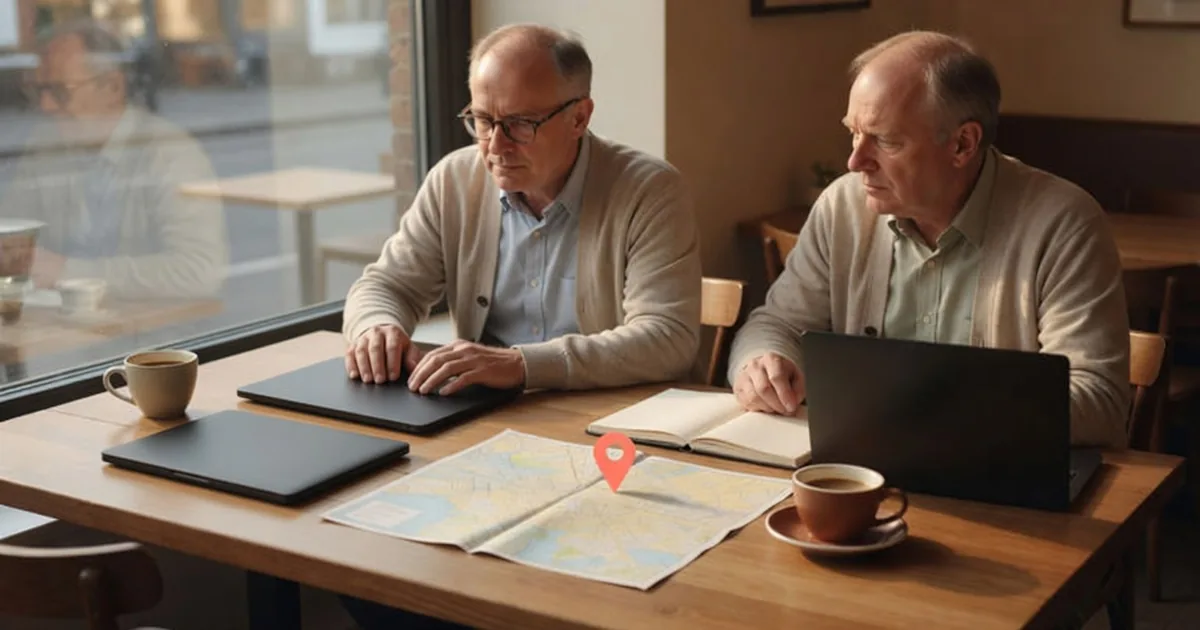 two people working independently at the same coworking table